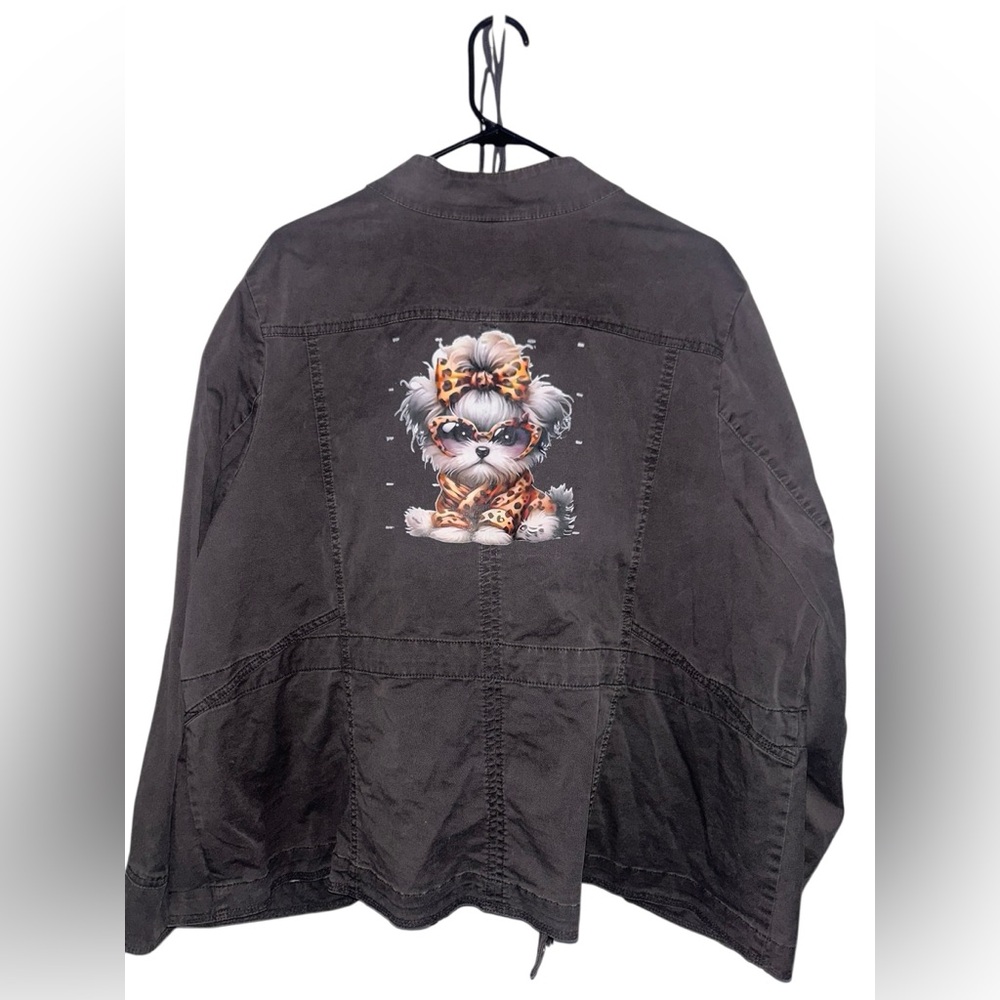 Lane Bryant Charcoal Jacket with Black Details